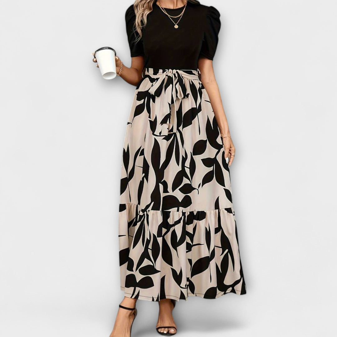 Luna - Vestido de verano con estampado floral y escote redondo