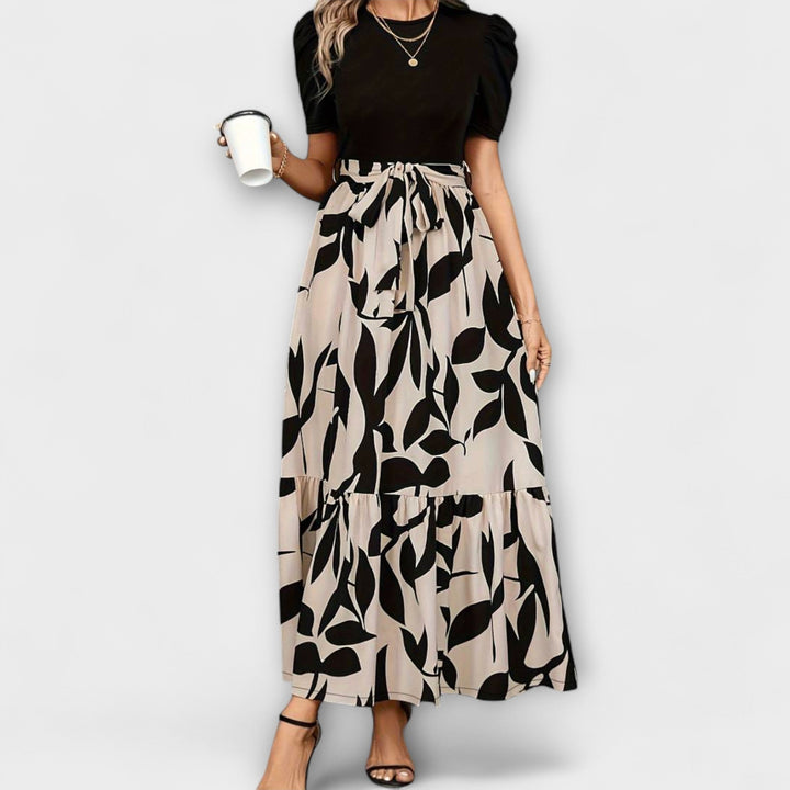 Luna - Vestido de verano con estampado floral y escote redondo