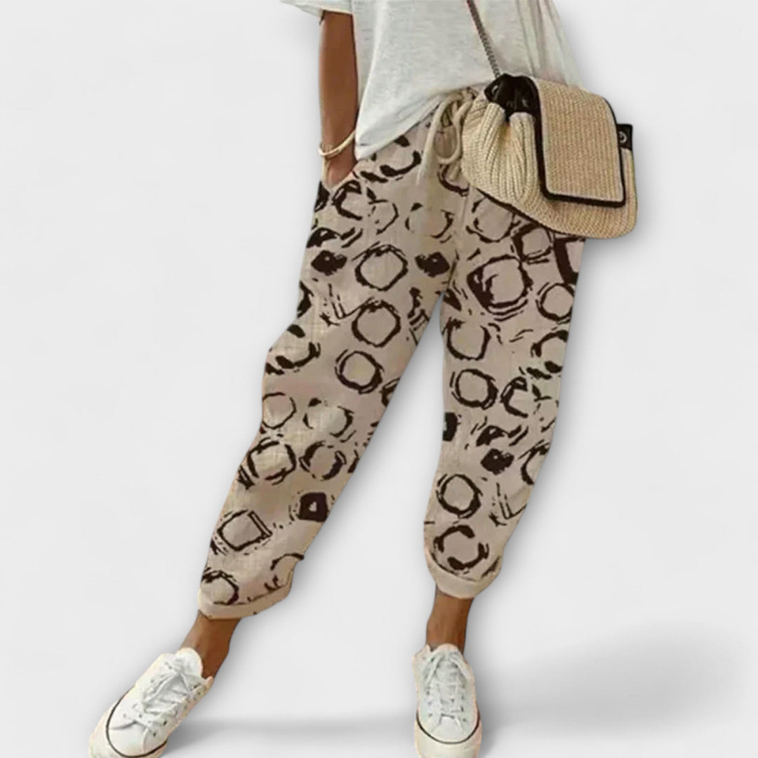 Burga - Pantalones cómodos de algodón y lino