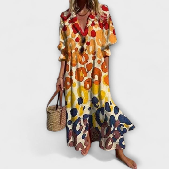 Lila - Vestido Maxi Halagador con Cubierta de Barriga