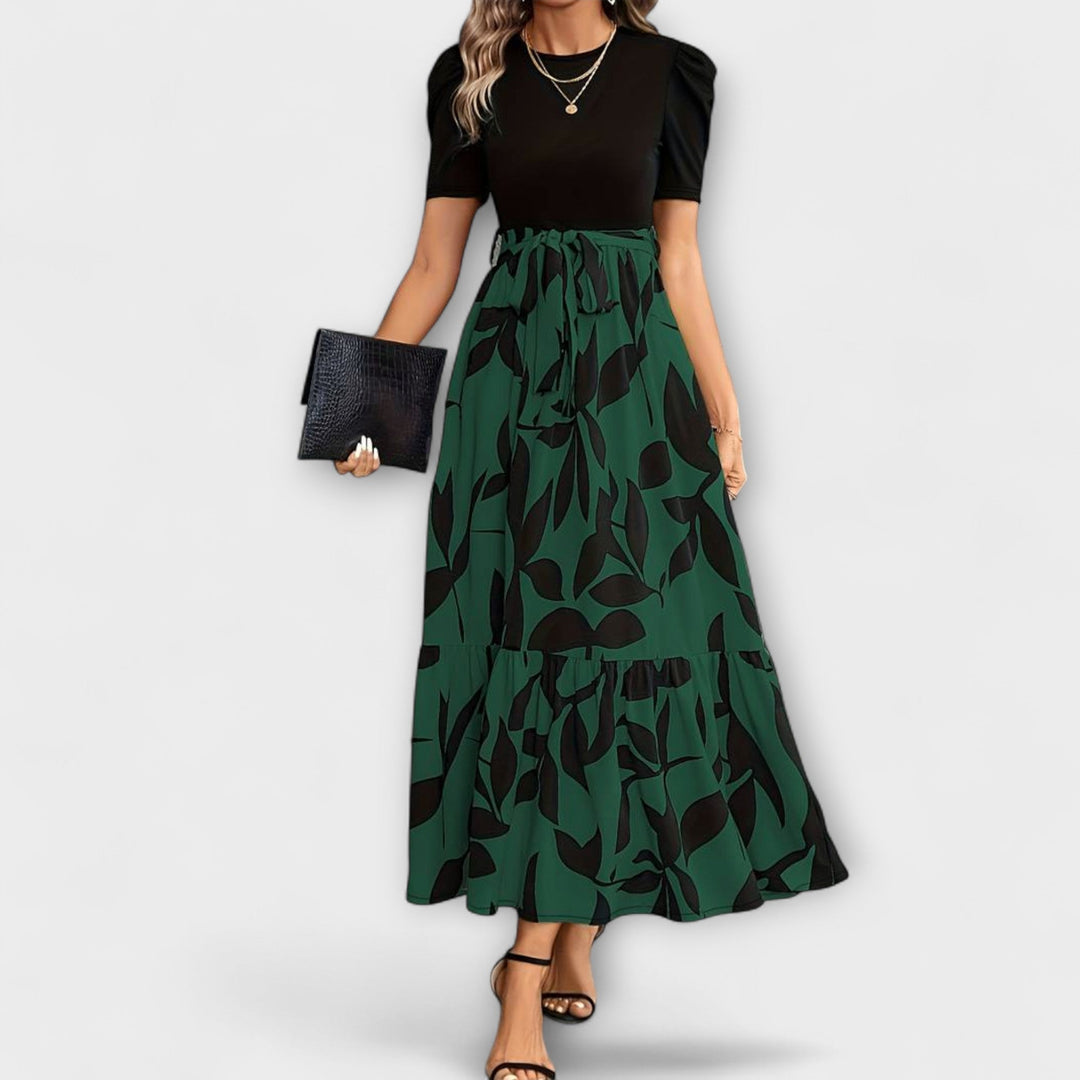 Luna - Vestido de verano con estampado floral y escote redondo