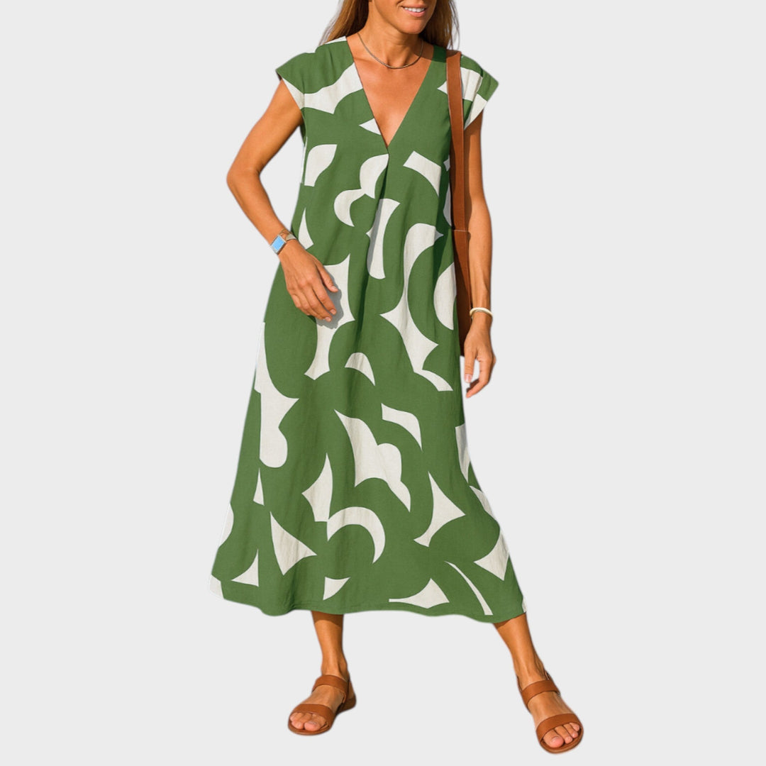 Rosa - Vestido fluido con cuello en v