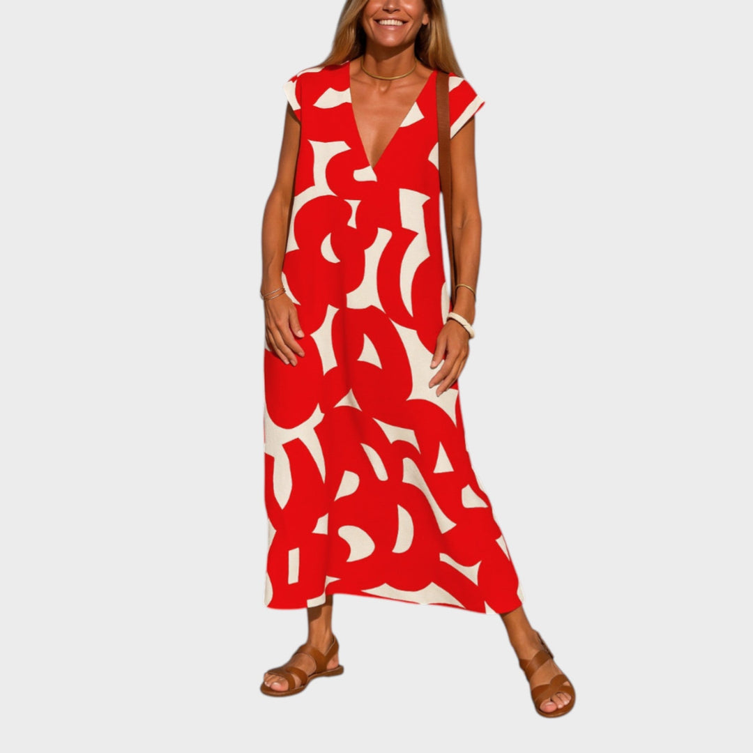 Rosa - Vestido fluido con cuello en v